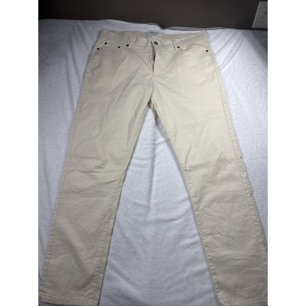NWT Collars & Co Men's 38x30" CEO Chino Five Pocket Cotton Stretch Pants Stone